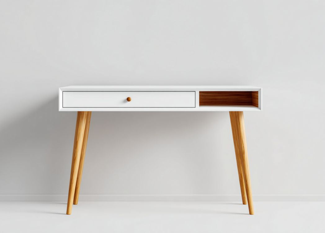 Schreibtisch mit Schublade für Homeoffice aus Holz-90 x 45 x 75