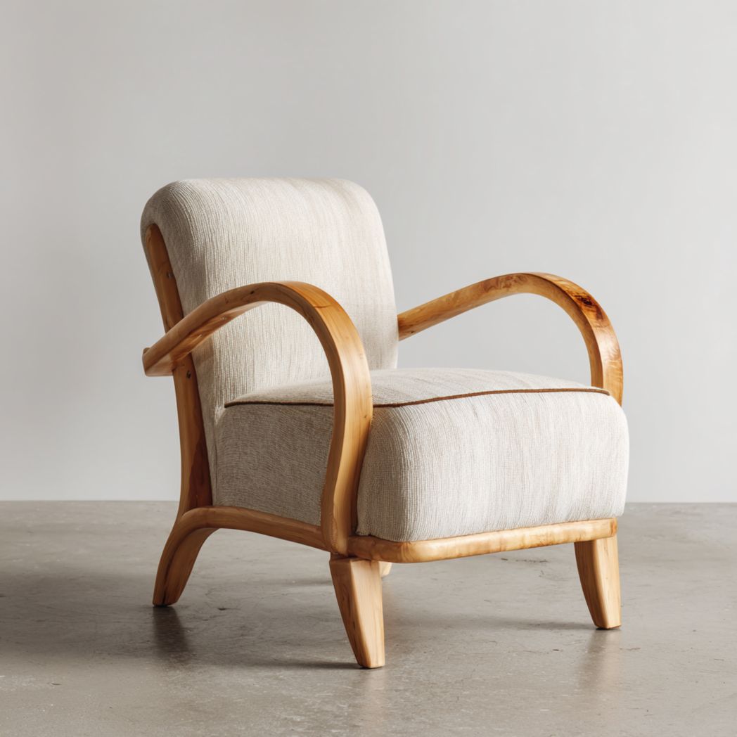 Sessel aus Holz und Textil für den Wohnbereich 80 x 70 x 80