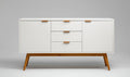 Sideboard für den Wohnbereich aus MDF mit Holzbeinen 120 x 40 x 80