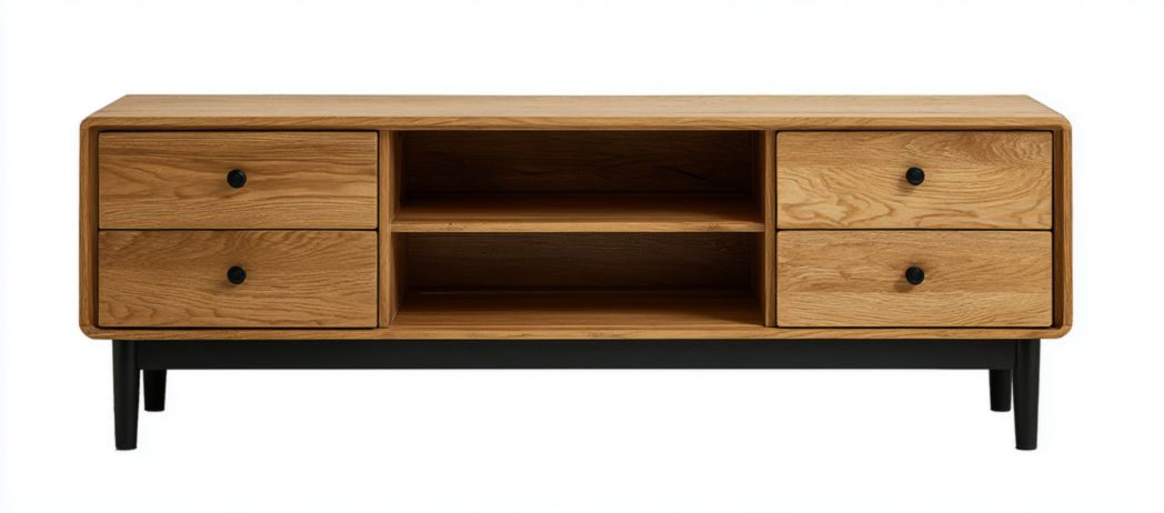 Fernsehtisch aus Holz mit Stauraum für Mediengeräte 150 x 40 x 50